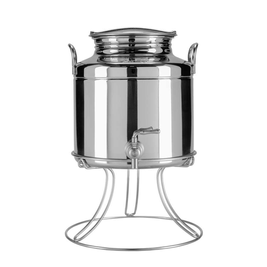 Bidon Inox Avec Robinet 5 à 88 Litres - Pour Huile D'olive, Vin, Eau, Lait | Récipient étanche, Couvercle Verrouillé, Facile à Nettoyer | Cuisine, Ferme, Bar